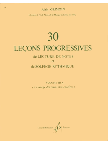 30 Leçons progressives de lecture de notes et de solfège. Volume 3A Visual